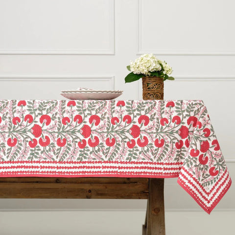 Cactus Flower Scarlet & Rose Tablecloth