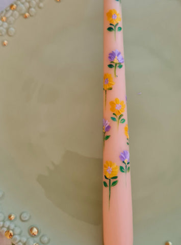 Sweet Garden Hand-Painted candle