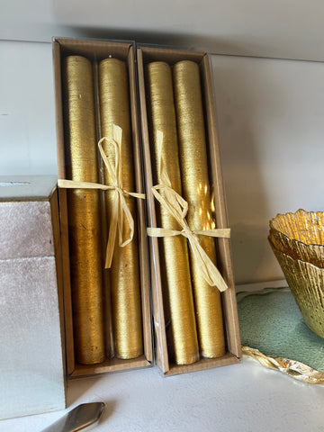 Gold Leaf Tapered Candles