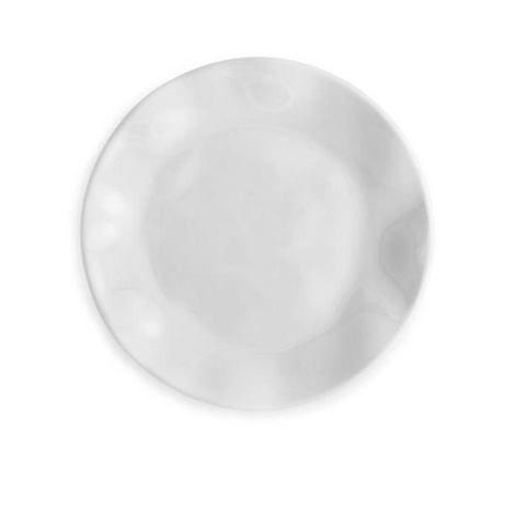 Ruffle White Malemine Round Canape Plate
