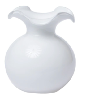 Hibiscus Glass Large White Vase