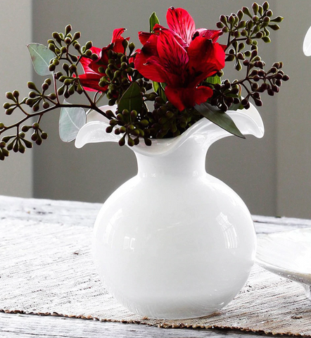 Hibiscus Vase White Small