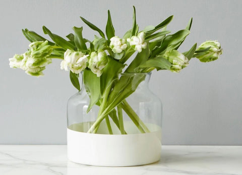 White Color Block Vase