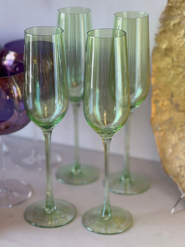 Carnival Champagne Flutes Green